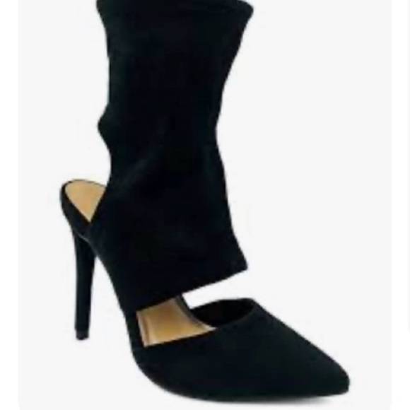 Anne Michelle Shoes - ANNE MICHELLE Dedicate Black Suede Pointed
Toe Stiletto Heel Bootie
